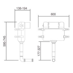 Eddy In-Wall Concealed Cistern 3/6Ltr