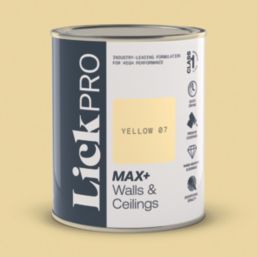 LickPro Max+ 1Ltr Yellow 07 Matt Emulsion  Paint