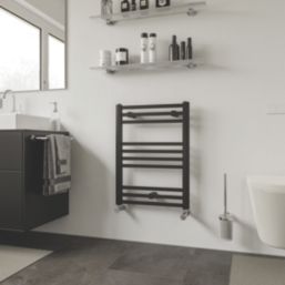 Ximax 677mm x 500mm 928BTU Black Flat Designer Towel Radiator