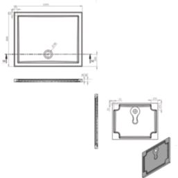 Milan Rectangular Bathroom Shower Tray & Waste White Gloss 1000mm x 800mm x 40mm