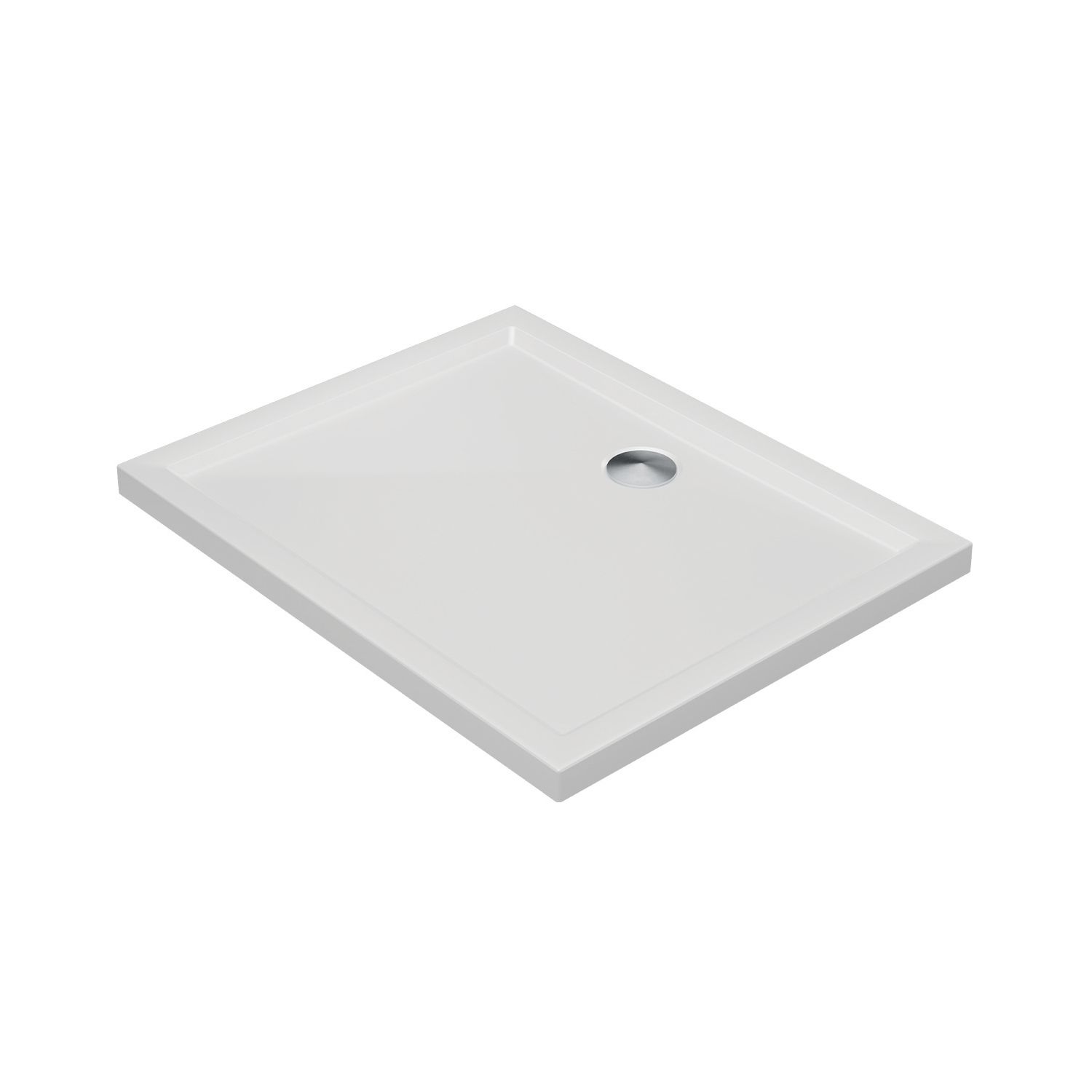 Milan Rectangular Bathroom Shower Tray & Waste White Gloss 1000mm x 800mm x 40mm (114AE)