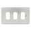 Hager Sollysta WRGP3BS 3-Module Grid Faceplate Brushed Steel