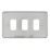 Hager Sollysta WRGP3BS 3-Module Grid Faceplate Brushed Steel