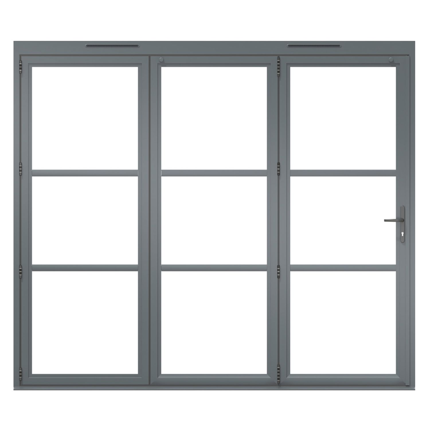 Green & Taylor Heritage 3-Door Anthracite Grey Aluminium Bi-Fold Patio Left-Hand Opening External Doors 2090mm x 2390mm (114CT)