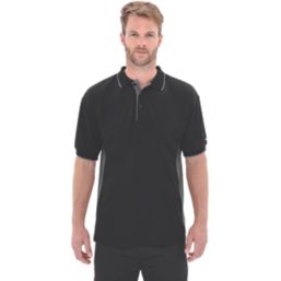 Site Barchan Moisture Wicking Polo Shirt Black Large 46 1/2" Chest