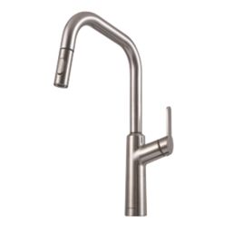 Clearwater Santor SAN20BN Single Lever Tap with Twin Spray Pull-Out Brushed Nickel PVD