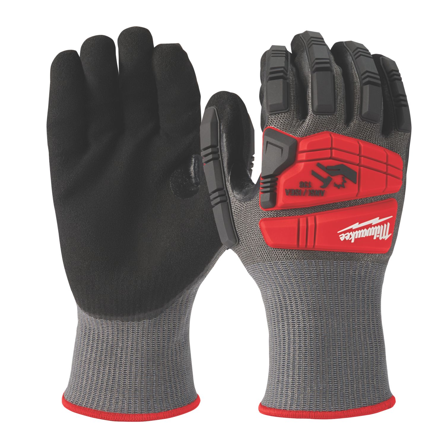 Milwaukee Impact Cut Level 5 Gloves Grey/Red Large (114GC)