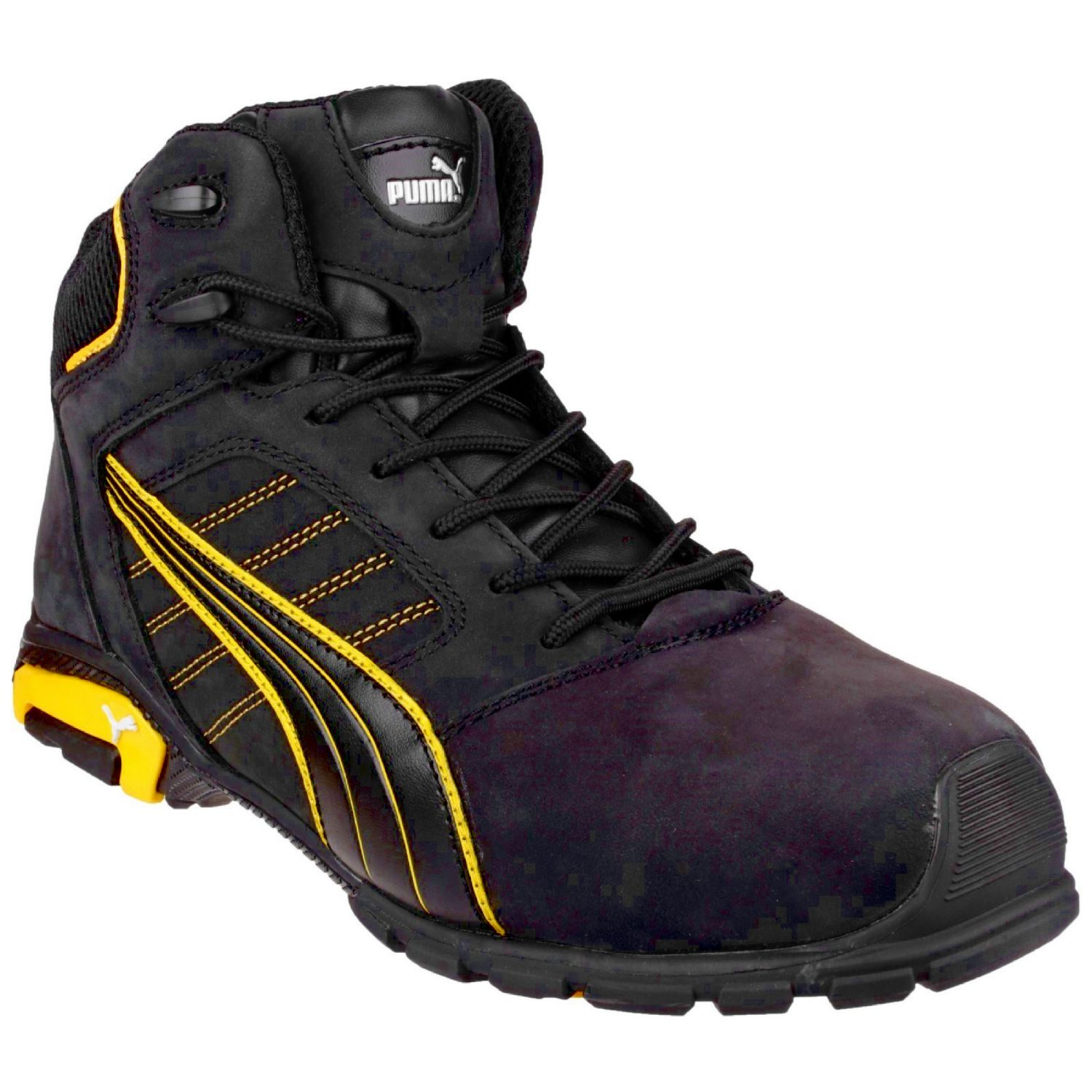 Puma Amsterdam Mid Size 7 Black Water-Resistant Safety Boots (114JV)