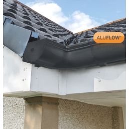 Aluflow Aluminium 90° Half Round Internal Gutter Angle Grey 115mm ...