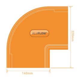 Aluflow  Aluminium 90° Half Round Internal Gutter Angle Grey 115mm