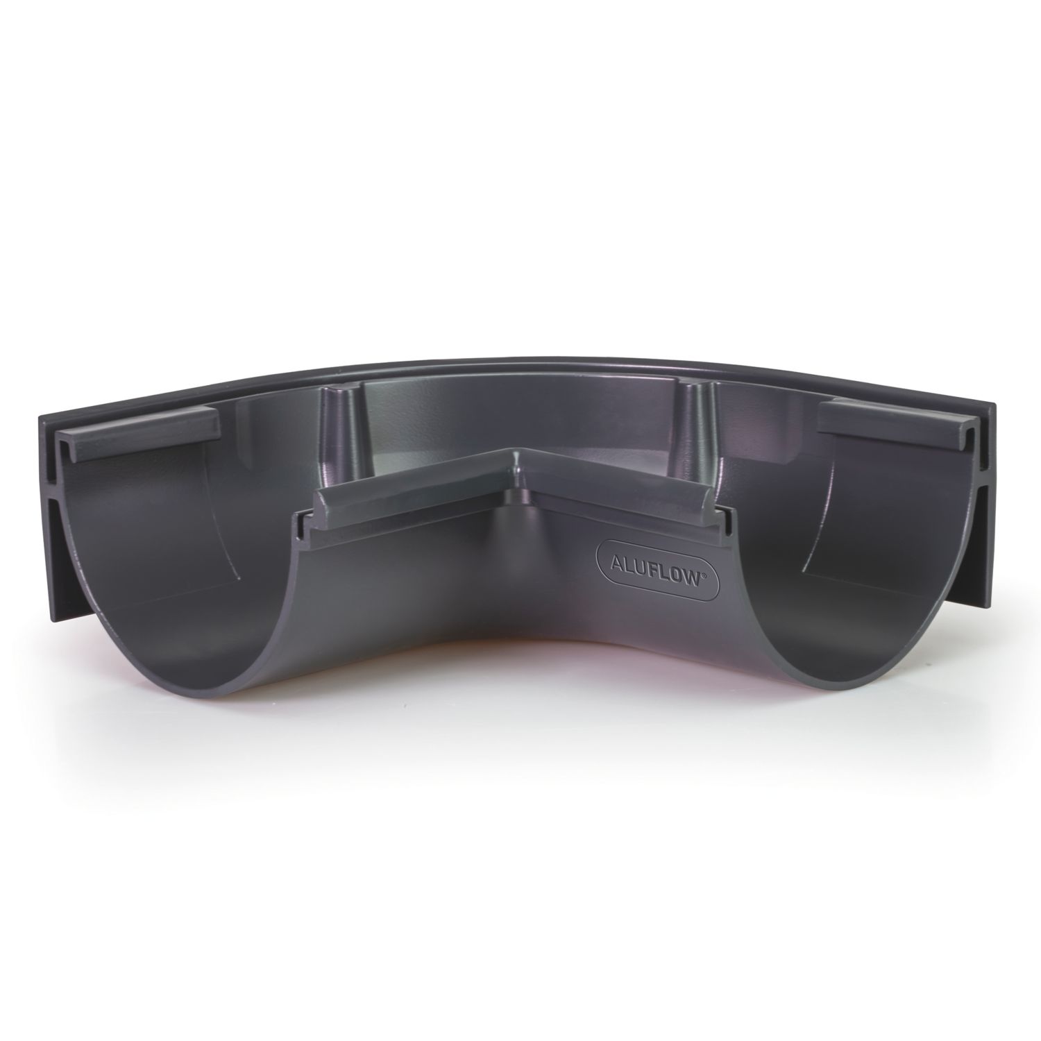 Aluflow Aluminium 90° Half Round Internal Gutter Angle Grey 115mm (114KA)