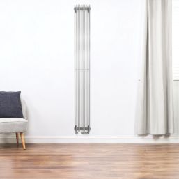 Time Venetian 2000mm x 255mm 5226BTU Matt Chrome Vertical Designer Radiator