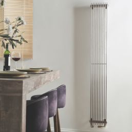 Time Venetian 2000mm x 255mm 5226BTU Matt Chrome Vertical Designer Radiator
