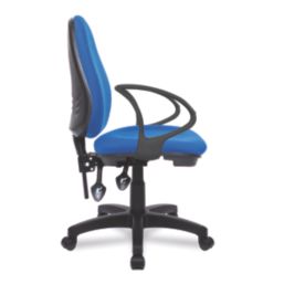 Nautilus Designs Java 300 Medium Back Task/Operator Chair Fixed Arms Blue