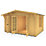Shire Bourne 14' x 14' (Nominal) Apex Timber Log Cabin