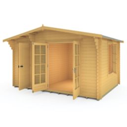 Shire Bourne 13 ' 6" x 14' (Nominal) Apex Timber Log Cabin