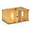 Shire Bourne 14' x 14' (Nominal) Apex Timber Log Cabin