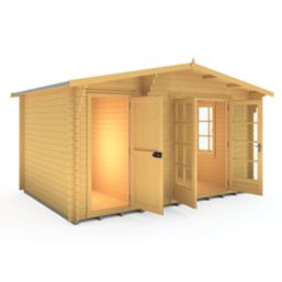 Shire Bourne 13 ' 6" x 14' (Nominal) Apex Timber Log Cabin