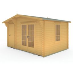 Shire Bourne 13 ' 6" x 14' (Nominal) Apex Timber Log Cabin