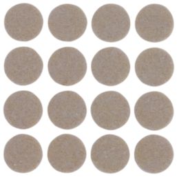 Fix-O-Moll Brown Round Self-Adhesive Furniture Gliders 22mm x 22mm 16 Pack