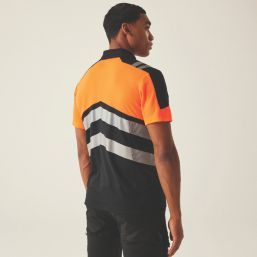 Regatta Hi-Vis X-Pro Polo Shirt Black/Orange Small 38" Chest
