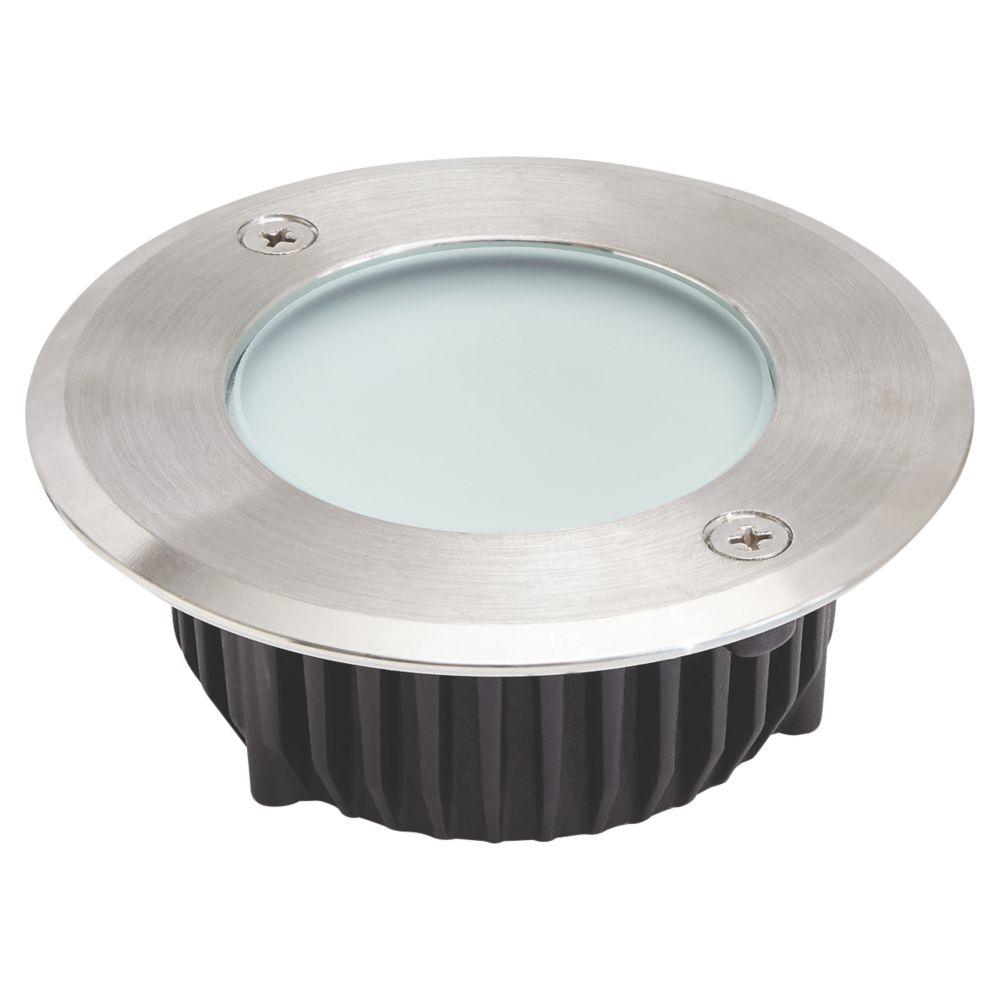 LAP Flax 110mm Outdoor LED Ground Light Black / Stainless Steel 7W