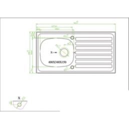 Essentials  1 Bowl Stainless Steel Kitchen Sink & Drainer  940mm x 490mm