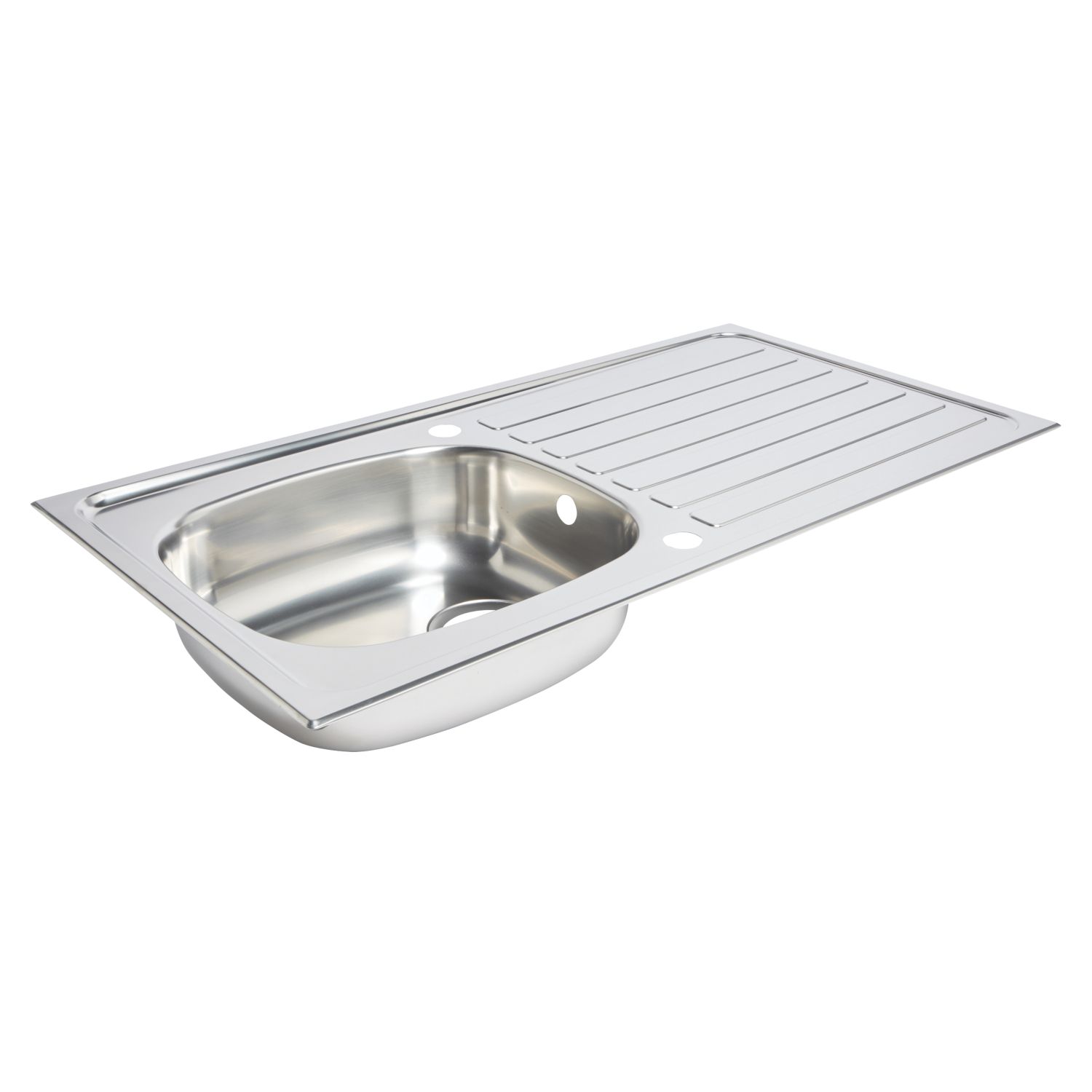 Essentials 1 Bowl Stainless Steel Kitchen Sink & Drainer 940mm x 490mm (1153K)
