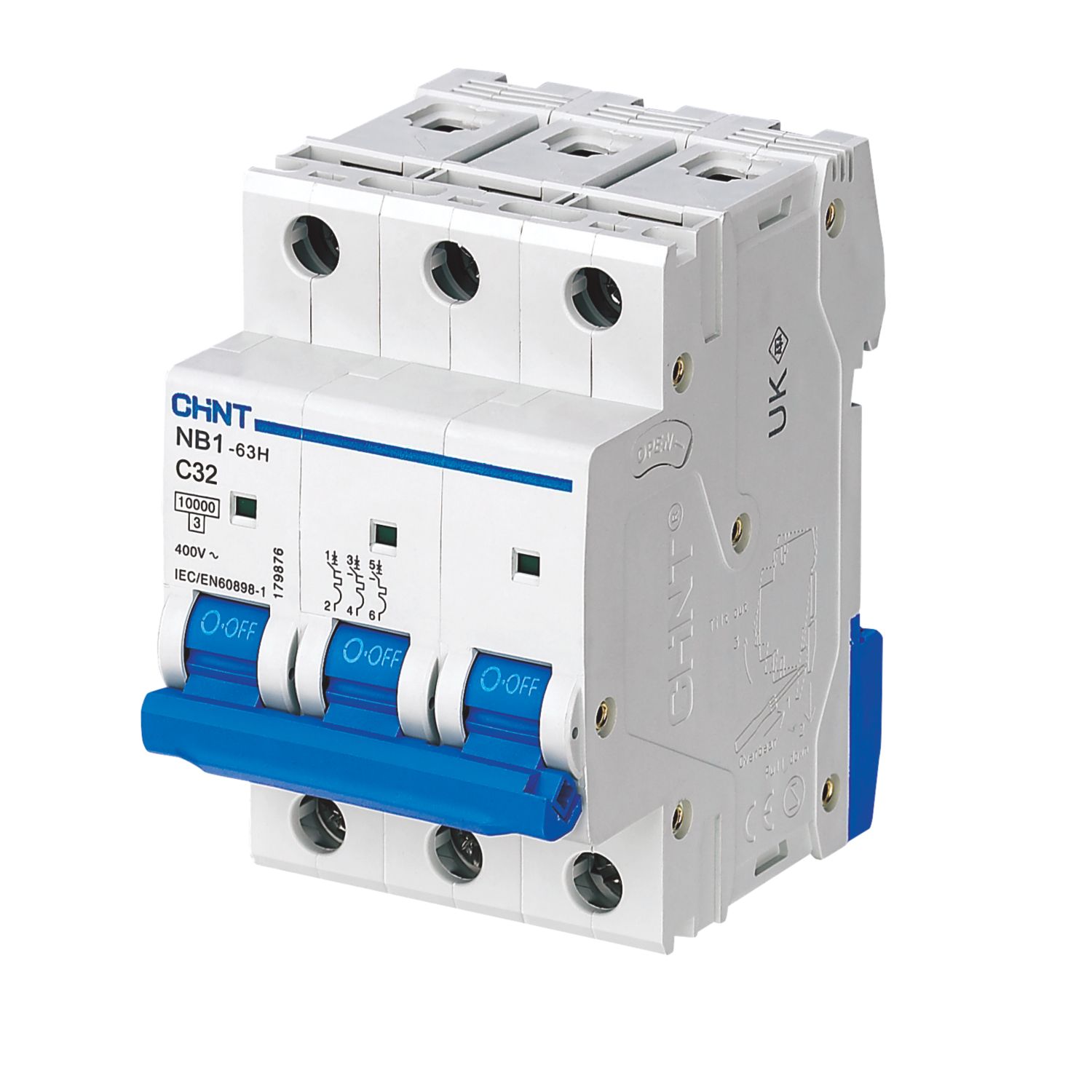 Chint NB1 32A TP C Curve 3-Phase MCB (1156V)