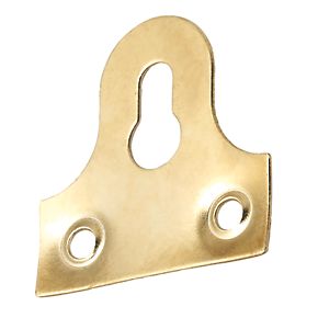 SMALL-LARGE MIRROR HANGING BRACKETS Brass Slotted Fixed Plate Flat Frame Fixing 