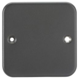 Knightsbridge  1-Gang Metal Clad Blanking Plate Black 1 Pair