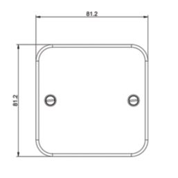 Knightsbridge  1-Gang Metal Clad Blanking Plate Black 1 Pair