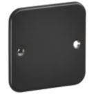 Knightsbridge  1-Gang Metal Clad Blanking Plate Black 1 Pair