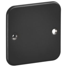 Knightsbridge  1-Gang Metal Clad Blanking Plate Black 1 Pair