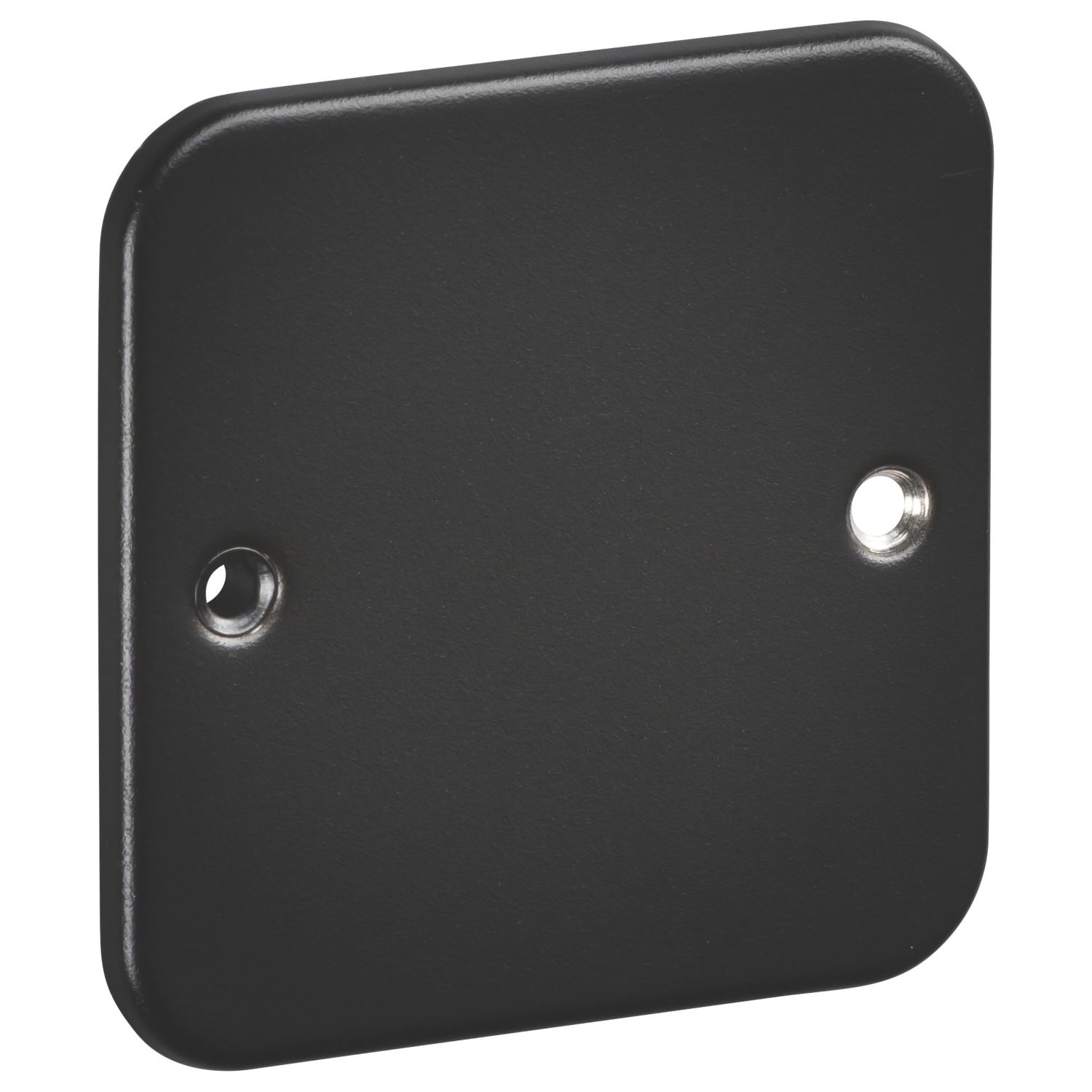 Knightsbridge 1-Gang Metal Clad Blanking Plate Black 1 Pair (115AM)