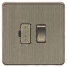 Knightsbridge Screwless 13A Switched Fused Spur  Antique Brass