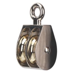 Essentials Zinc Alloy Double Wheel Pulley 50mm