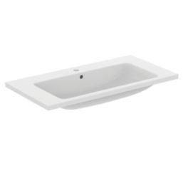 Ideal Standard i.life B Wall Hung Vanity Unit with Black Handles & Basin Matt Quartz Grey 1000mm x 505mm x 630mm
