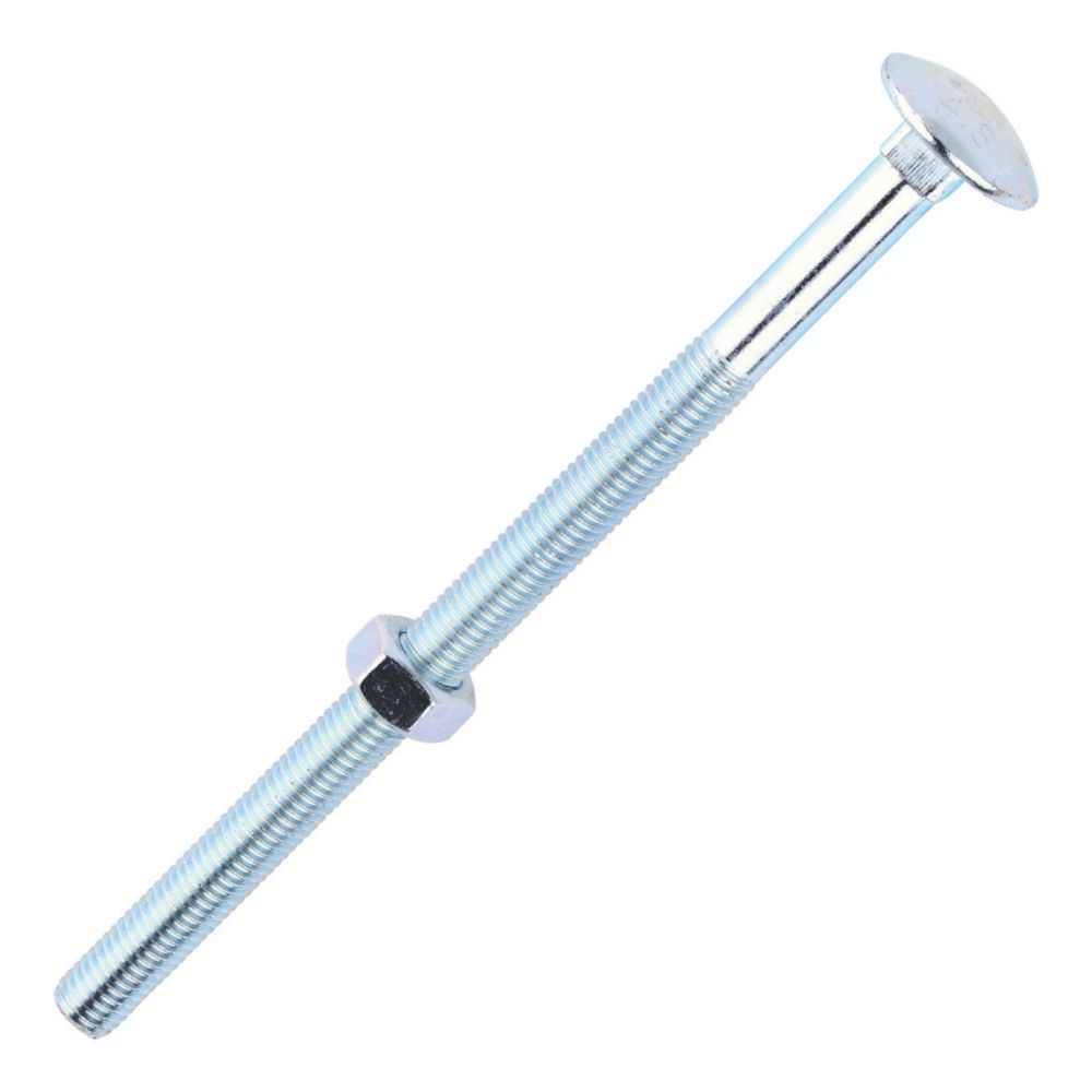 Timco Carriage Bolts Carbon Steel Zinc-Plated M12 x 200mm 10 Pack