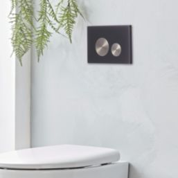 Glass Dual-Flush Flushing Plate Black/Nickel