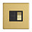 Contactum Lyric 13A Switched Fused Spur  Brushed Brass with Black Inserts