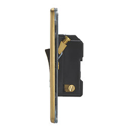 Contactum Lyric 13A Switched Fused Spur  Brushed Brass with Black Inserts