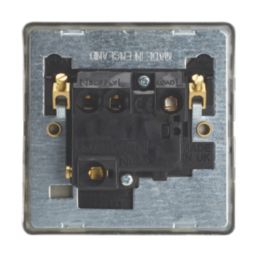 Contactum Lyric 13A Switched Fused Spur  Brushed Brass with Black Inserts