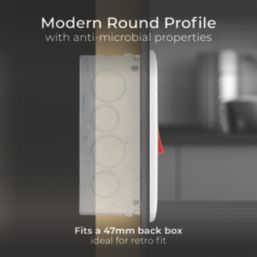 British General  45A 1-Gang DP Cooker Switch White with LED