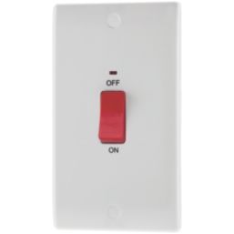 British General  45A 1-Gang DP Cooker Switch White with LED