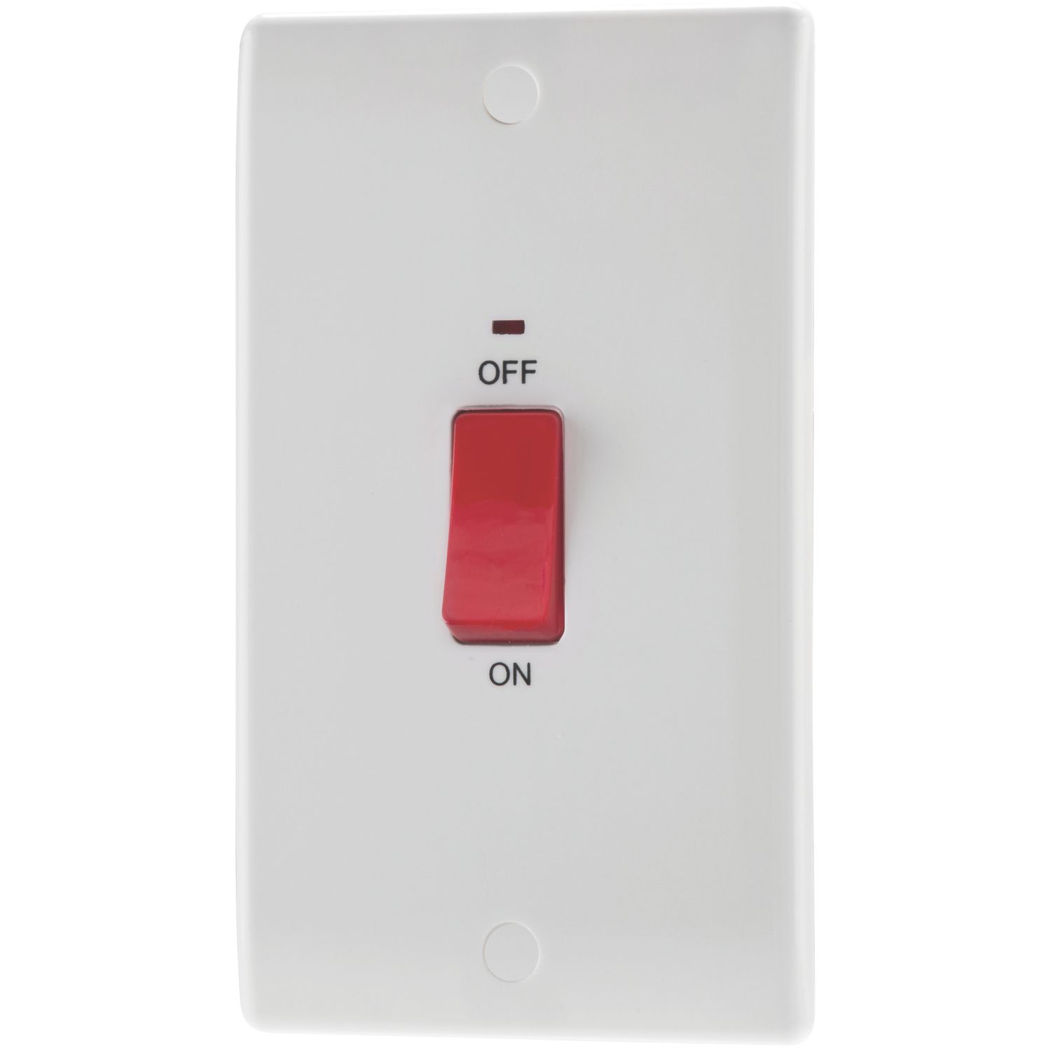 British General 45A 1-Gang DP Cooker Switch White with LED (115XF)