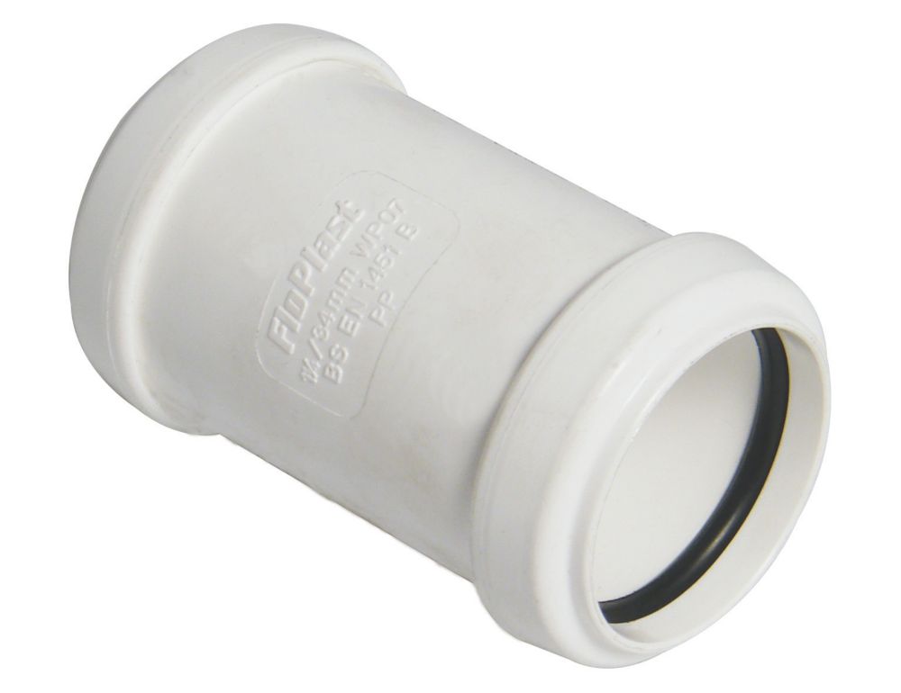FloPlast PushFit Straight Coupler White 32mm x 32mm Screwfix