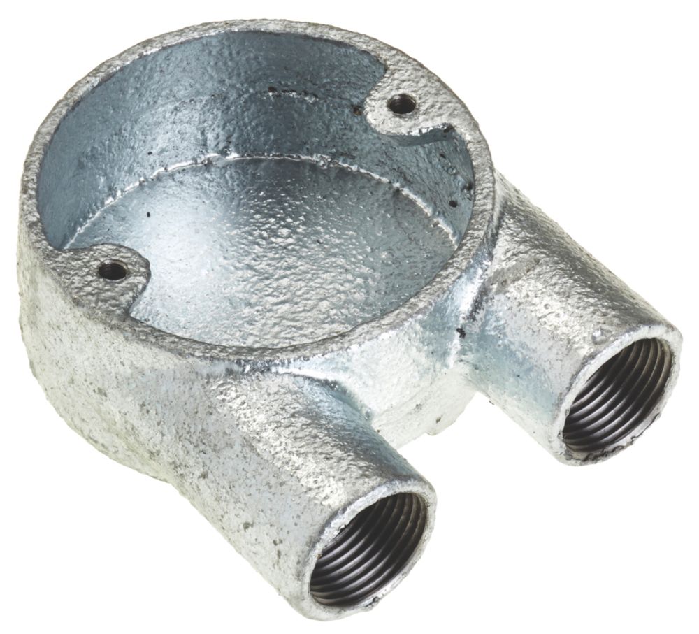 Deta 2 Way 20mm U Conduit Box Galvanised