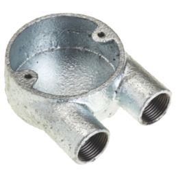 Deta 2 Way 20mm U Conduit Box Galvanised
