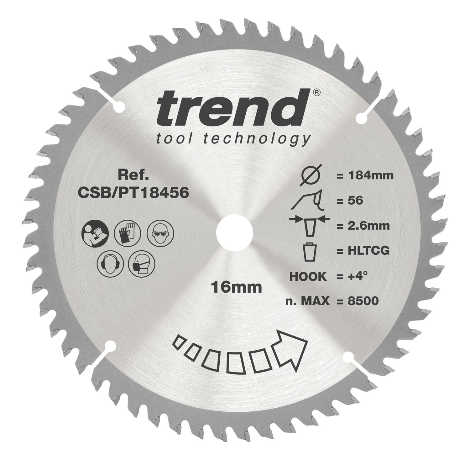 Trend CSB/PT18456 High Pressure Laminate Circular Saw Blade 184mm x 16mm 56T (116EC)